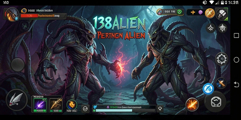 Tampilan gameplay seru dari 138ALIEN menghadapi alien.