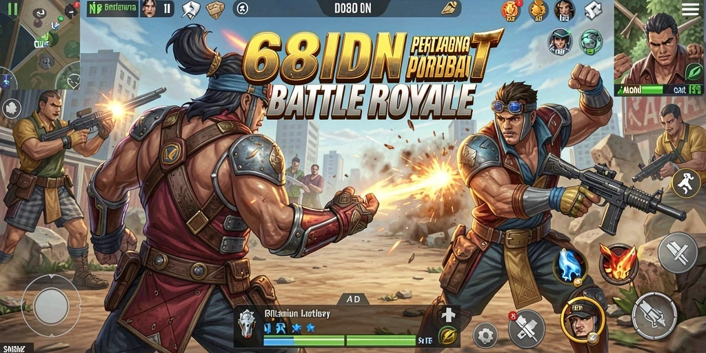 Tampilan gameplay seru dan mendebarkan di 68IDN.