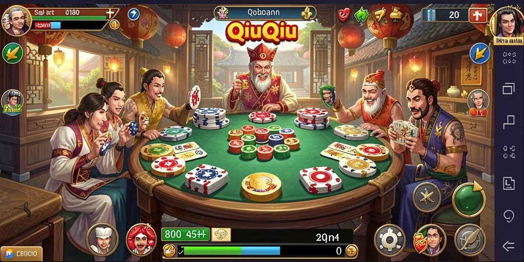 Tampilan gameplay QiuQiu yang menegangkan dan seru.