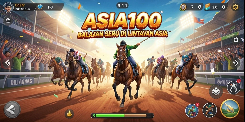 Tampilan menarik dari gameplay balapan di ASIA100 dengan lintasan menantang.