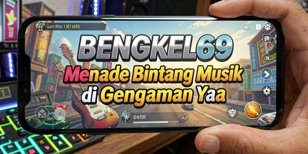 Screenshot BENGKEL69 menunjukkan fitur pemain musik yang interaktif.