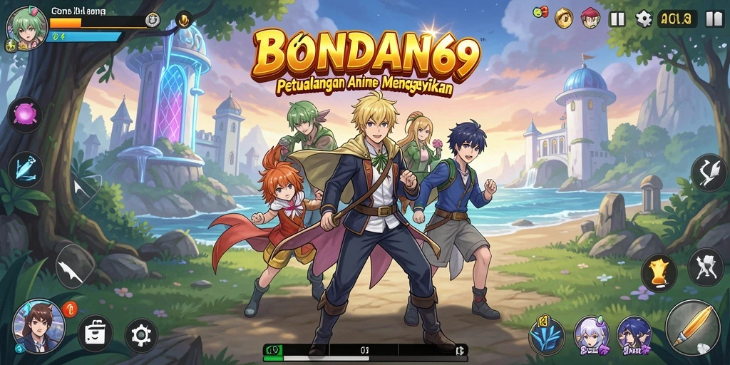 Screenshot gameplay BONDAN69 menampilkan aksi seru dan karakter anime.