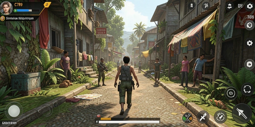 Tampilan gameplay C789 dengan interaksi karakter yang realistis.