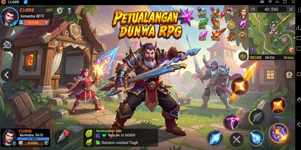 Gameplay CU888 menampilkan petualangan seru dalam dunia RPG.