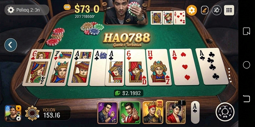 Tampilan gameplay seru dari HAO788 dalam permainan Domino.