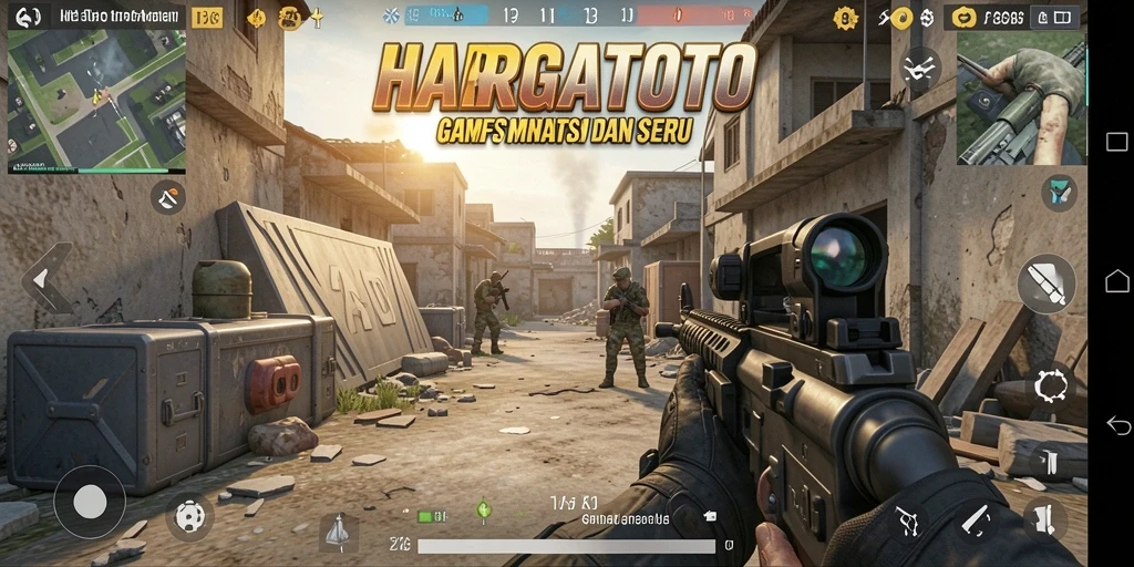 Tampilan gameplay HARGATOTO yang intens dan penuh aksi.
