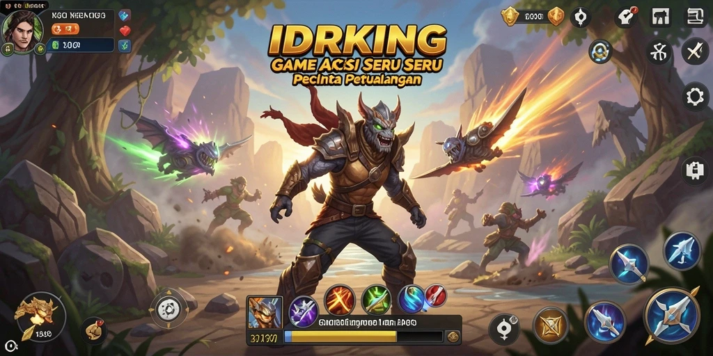 Screenshot gameplay IDRKING menampilkan pertempuran yang intens dan mendebarkan.