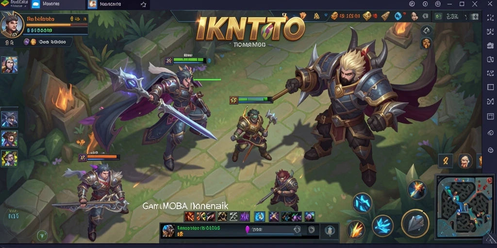 Screenshot gameplay seru IKNTOTO dalam pertarungan tim.