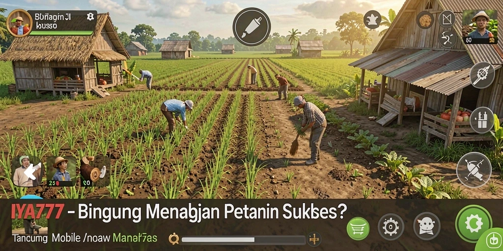Tangkapan layar gameplay IYA777 yang menunjukkan aktivitas bertani dan interaksi sosial.