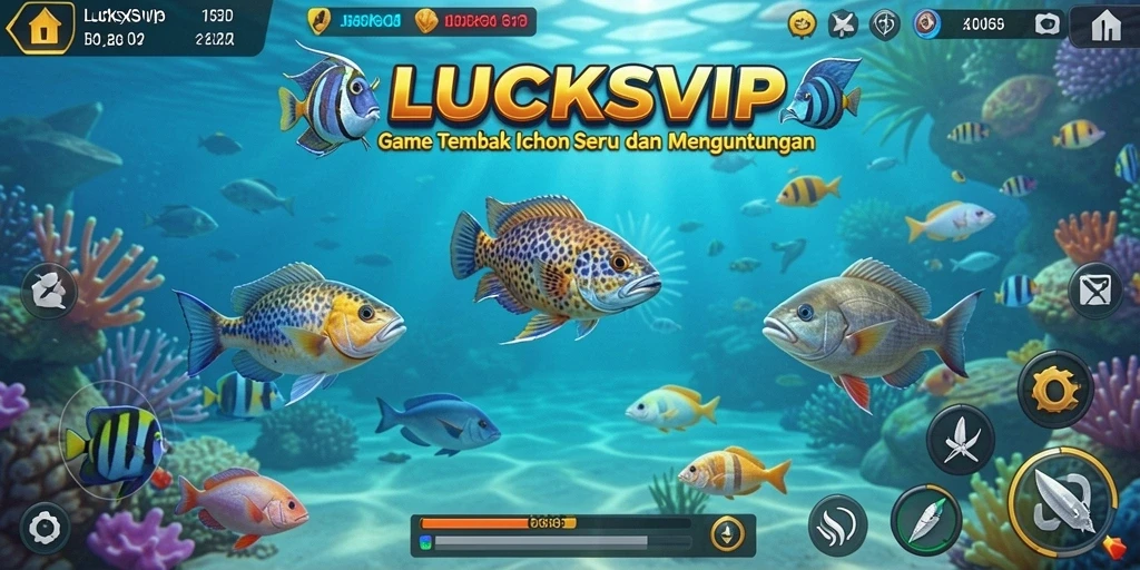 Tangkapan layar gameplay LUCKSVIP menampilkan aksi memancing yang seru.