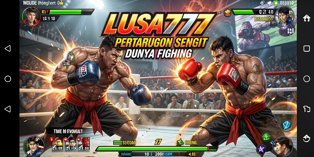 Tampilan menegangkan saat karakter bertarung di arena LUSA777.