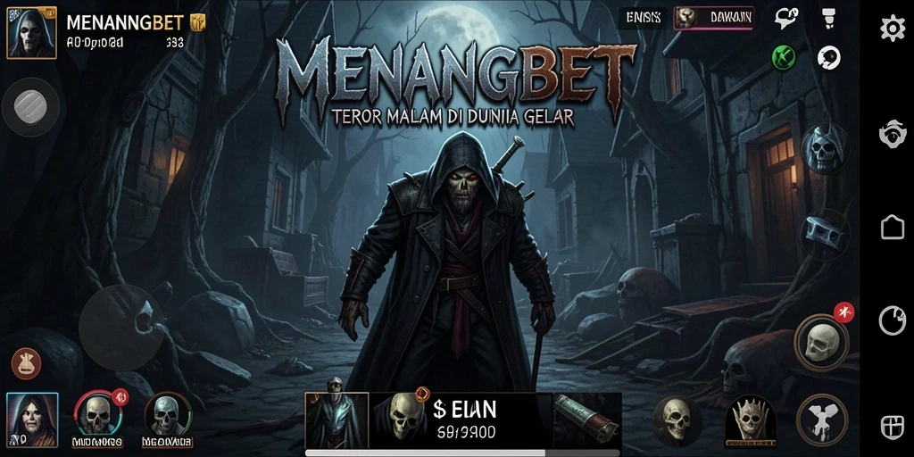 Screenshot gameplay MENANGBET dengan suasana Horror yang mencekam.