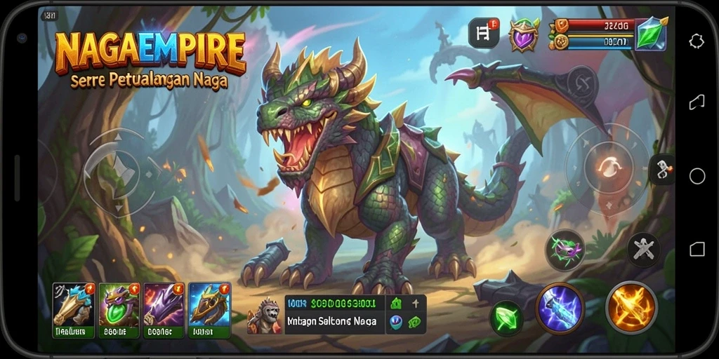 Tampilan screenshot NAGAEMPIRE yang menunjukkan aksi gameplay Idle.