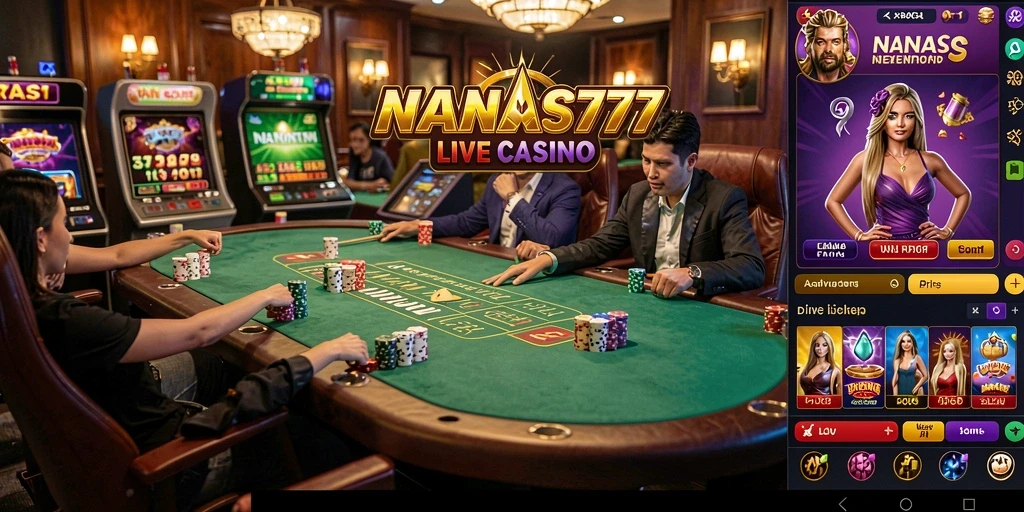 Tampilan gameplay NANAS777 yang mendebarkan dengan dealer langsung.