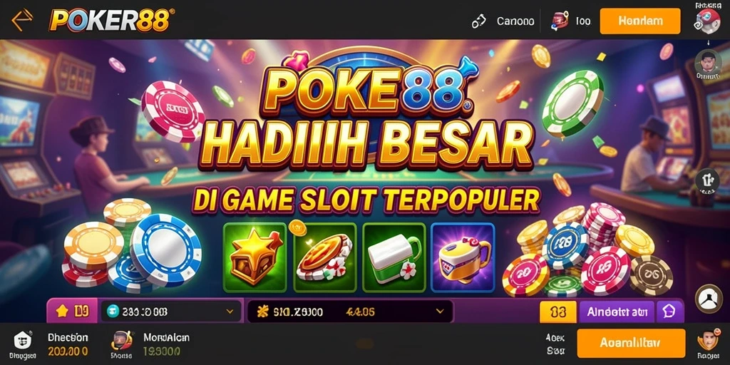 Screenshot gameplay POKER88 menampilkan mesin slot yang menarik dan penuh warna.