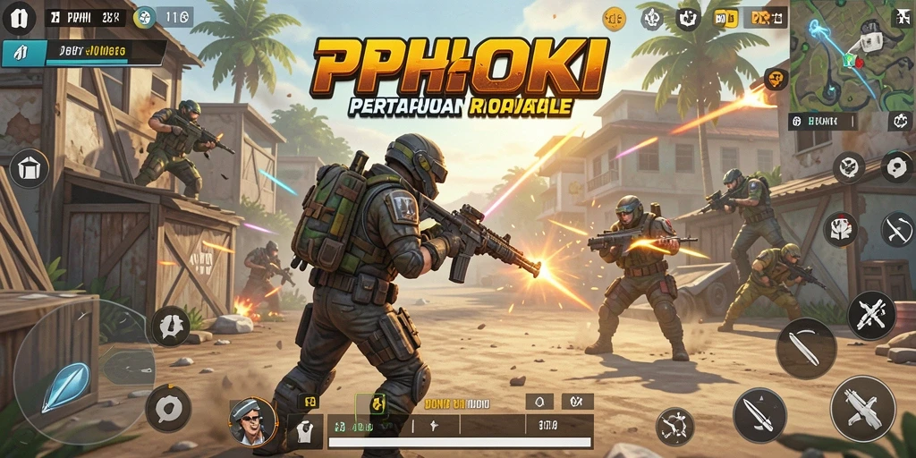 Tampilan gameplay PPHOKI saat pertarungan sengit di arena.