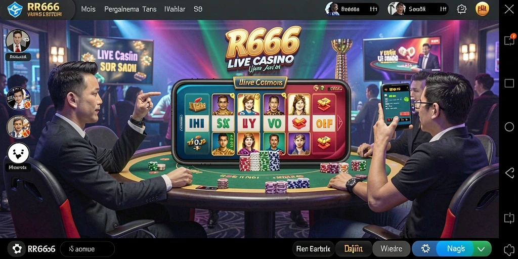 Tampilan gameplay Live Casino yang memukau di RR666.