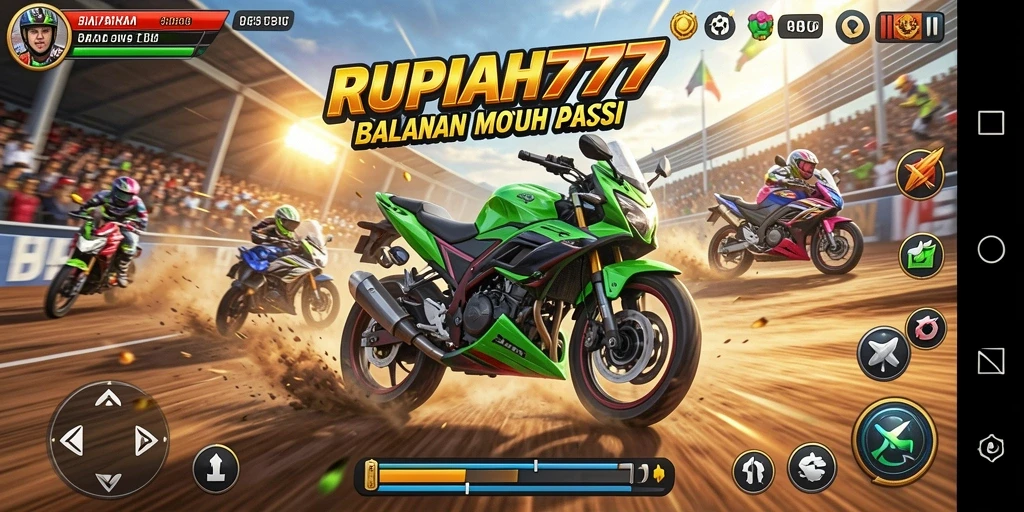 Gameplay RUPIAH777 dengan balapan motor yang mendebarkan.