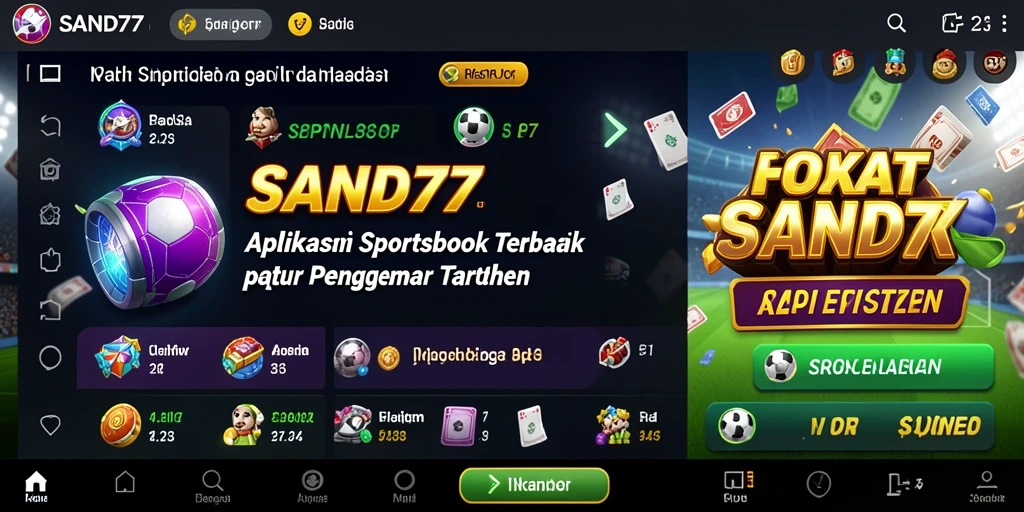 Screenshot SAND77 menampilkan antarmuka taruhan olahraga yang menarik.