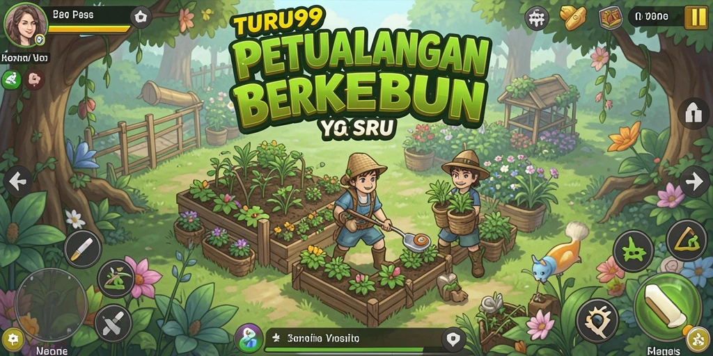 Tangkapan layar TURU99 menampilkan gameplay berkebun yang seru dan interaktif.