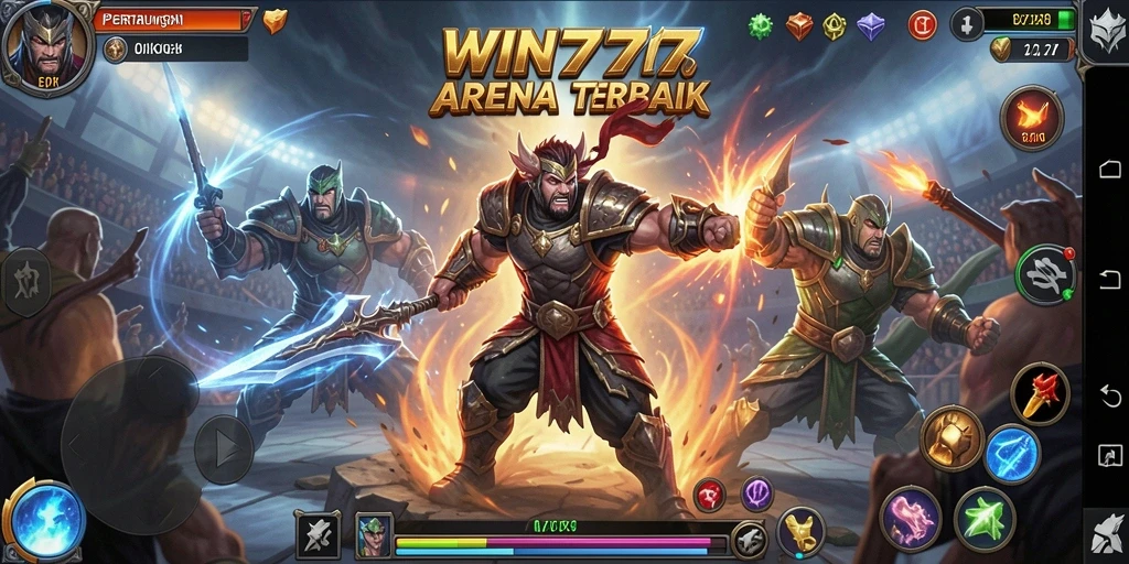 Gameplay mendebarkan WIN777 dengan karakter bertarung.
